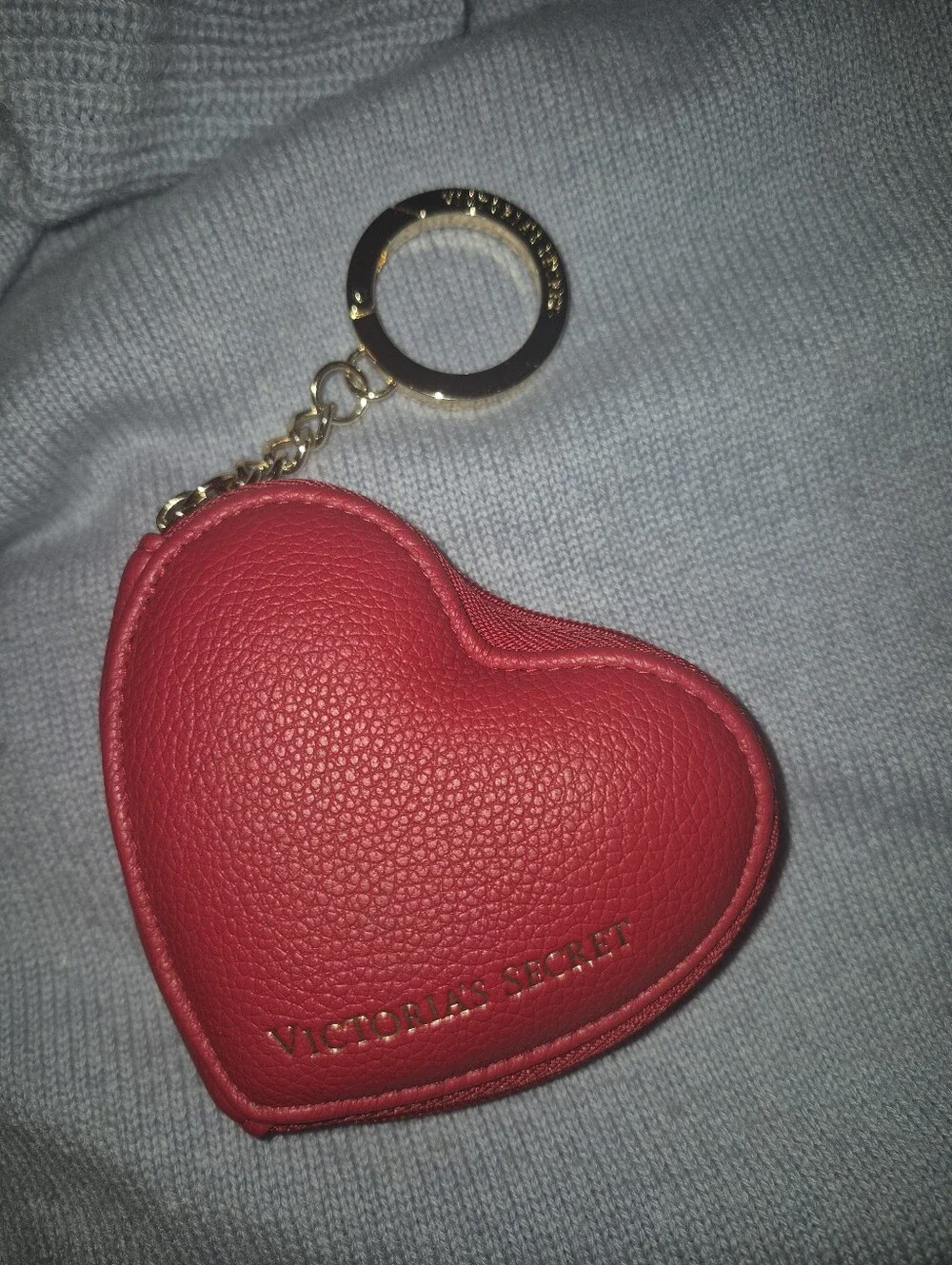 Nwot Victoria's Secret Red Heart Coin Pouch Keychain